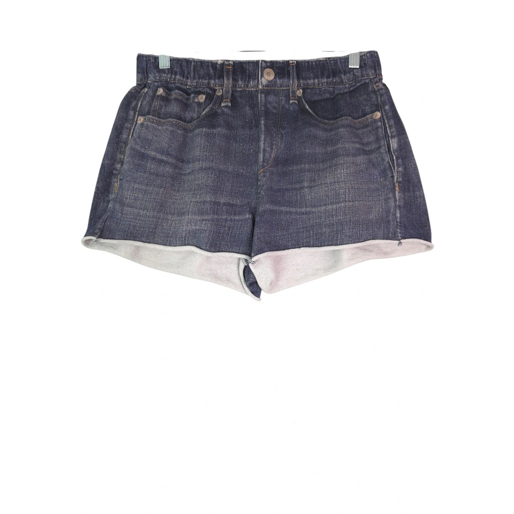 Rag & Bone Miramar Shorts Women M Dark Blue Cotton Terry Merest Denim Print